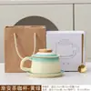 Taza de Café Nórdica, Taza de Cerámica Exquisita de Gama Alta, Juego de Platillo para el Té de la Tarde, Taza de Alto Valor para la Oficina, Regalo de Lujo Ligero
