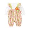 Vestido de Otoño para Bebé Tesoro Femenino Súper Lindo Princesa Luna Llena Estilo Extranjero Traje Primavera y Otoño Tirante Falso Floral Manga Larga Traje para Escalar