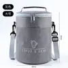 Nueva lonchera redonda con aislamiento, bolsa aislante de aluminio, lonchera portátil, bolsa aislante para almuerzo de trabajo, venta directa de fábrica