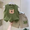 Traje de chaleco y shorts para niños Verano Nuevo Moda para niños Conjunto casual de dos piezas Niños grandes Ropa deportiva de verano