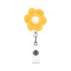 Flor de ovo fresco de lã tricotada simples bonita fivela de puxar fácil retrátil rotativa fivela de identificação de puxar fácil