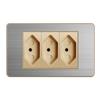 16A painel de soquete de interruptor italiano USB + plugue de barra tipo c 118 tipo interruptor de parede série de aço inoxidável