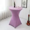 Capa de Mesa Alta Cor Sólida Transfronteiriça Toalha de Mesa para Banquete de Bar Capa de Mesa Redonda para Coquetel Toalha de Mesa Branca Elástica Resistente ao Desgaste