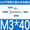 Tornillos Autorroscantes de Acero Inoxidable 316 de Cabeza Plana Grande, Cabeza Redonda, Ta Estándar de Guangdong, Tornillos para Madera de Cruz, Tornillos Autorroscantes de Cabeza de Paraguas