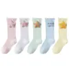 Calcetines Anti-Mosquitos para Bebé Verano Malla Fina Medias para Bebé Muñeco Dibujos Animados Recién Nacido Hasta la Rodilla Calcetines con Aire Acondicionado