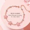 Pulsera de flor de cerezo de plata esterlina S925 con adornos de mano de viento frío de estudiantes de diseño de minorías japonesas y coreanas que tiemblan en vivo.