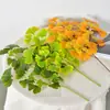 Galhos de folhas de ginkgo artificiais, folhas falsas, folhas de ginkgo amarelas, materiais de decoração de casamento, adereços para arranjo de local