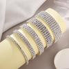 Longrui Europeo y Americano Wish Amazon Europeo y Americano Flash Diamante Fila Diamante Elástico Cristal Tobillera Pulsera Fabricante de Joyería Venta al por Mayor