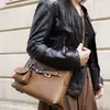 Bolso Bandolera de Hombro Estilo Dulce-Cool de Gama Alta, Bolso Cruzado Sencillo y de Moda para el Trabajo Diario, Bolso de Mano de Cuero Genuino con Diseño de Nicho