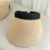Sombrero de Paja de Estilo Nuevo de Verano con Ala Ancha, Sombrero de Copa Abierta para Mujer, Sombrero de Sol de Moda Estilo Coreano, Sombrero de Sol Plegable