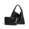 Bolso de mano de gran capacidad más vendido transfronterizo, bolso de hombro y axila retro europeo y americano, bolso tote tejido de moda de dos piezas