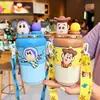 Taza Aislada Judy de Zootopia Taza con Popote Linda para Niña Alto Valor Taza de Agua para Niños Estudiantes al Aire Libre Regalo