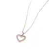 Collar Largo Corazón Transfronterizo para Mujer Joyería de Lujo Ligero Accesorios de Joyería de Gama Alta Diseño de Nicho Colgante Cadena para Suéter Cadena para Clavícula Verano