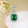 Colar de Prata Esterlina S925 Esmeralda Diamante de Alto Carbono Pingente Feminino Elegante Joia Versátil Moda Feminina