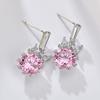 Qingxing celebridad en línea estilo coreano simple incrustado con circonita AAA plata de ley S925 pasador de oreja lazo corazón de niña aretes de niña