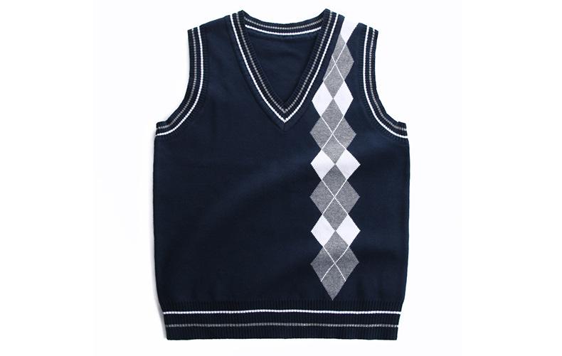 大童菱格背心