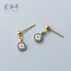 Pendientes Ojo de Diablo de Plata S925 Pendientes Ojo Turco Azul Pendientes Cortos Lindos Pendientes E8945