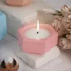 Caixa de Armazenamento Hexagonal DIY de Resina Gesso Cimento Pequeno Suporte Hexagonal para Velas Molde de Silicone de Gesso