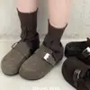 Meias-chinelos Birkenstock Fechadas com Solado Grosso Estilo Coreano para Mulheres, Novos Slip-Ons Versáteis Casuais Outono/Inverno, Chinelos Peludos