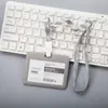 Youhe 6075/6076 Juego de identificación, tarjeta transparente doble, cordón para identificación, tarjeta de trabajo, cordón para identificación, cordón para colgar, impresión