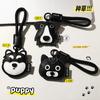 Lindo Perrito Gatito de Cuero Simple Dibujo Animado Coche Llavero Colgante Pequeño Regalo Cadena para Colgar en Mochila Escolar Joyería Regalo
