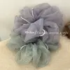 Goma para el pelo de malla con lunares y perlas estilo coreano, accesorio de moda para coletas bajas y moños