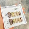 Uñas Postizas Estilo Hong Kong de Belleza para Mano con Armadura, Diamantes Champagne Flash, Uñas Postizas Ojo de Gato Explosiones, Parche para Uñas Otoño e Invierno
