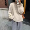 Suéter de Tricô Estilo Francês Pulôver Suave Novo Feminino Outono Agulha Grossa Estilo Solto Preguiçoso Top