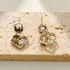 Pendientes Cuadrados de Circonita de Alta Gama, Lujo Ligero, Versátiles, Modernos, Joyería de Diseño de Nicho