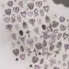 Cyansea Laser Prata Adesivos de Arte para Unhas Estilo Gótico Rosa Quente Fábrica de Adesivos para Unhas Atacado Adesivos de Arte para Unhas