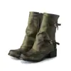 2026 Comércio Exterior Transfronteiriço Desejo Mais Vendido Estilo Britânico Fivela Botas Martin Salto Quadrado Salto Baixo Botas de Couro Femininas Tamanhos Grandes Botas
