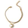 Pulseira Simples de Camada Dupla Coração Estilo Coreano Ins Estilo Frio Diamante Empilhado Usar Corrente Caixa Pulseira da Moda Retro Street Beat