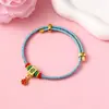 Pulsera Zongzi de Hortensia del Día de Mayo, Nueva Cuerda Roja Tejida a Mano para Niños y Bebés, Pulsera de Cuentas DIY de Alta Calidad