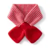 Cachecol infantil de cashmere listrado em tricô cruzado estilo coreano para outono e inverno, aquecedor de pescoço de lã moderno e quente para meninos e meninas