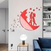 JM62 janeiro casal brilhante dia dos namorados tridimensional acrílico espelho adesivos quarto sala de estar decoração adesivos de parede removível
