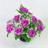 Hengfang Fabricante de Flores Artificiais Vendas Diretas Bonsai de Rosa Flor de Seda Rosa Flor Artificial Rosa 13 Cabeças Rosa Pêssego Fada Flor de Qingming Arranjo de Flores de Prato