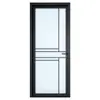 Puerta Sencilla de Baño para Inodoro, Puerta de Baño, Puerta de Vidrio de Aleación de Aluminio Titanio, Extremadamente Estrecha, Puerta Interior Batiente Mediana Estrecha para Cocina