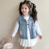 Chaleco de Mezclilla para Niña Primavera Otoño 2026 Nuevo Elegante Ropa de Abrigo de Otoño Chaleco Infantil Moda Bebé Ropa de Otoño Chaqueta