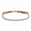 Pulsera Trenzada de Cuerda Roja de Cuatro Hilos con Diseño de Colores, Hebilla Ping An Nueva, Pulsera de Cuerda Simple a Mano para Mujer