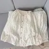 Conjunto de Pijama de Algodón Nube de Otoño Dulce de Manga Larga y Pantalón Largo para Mujer con Almohadillas en el Pecho, Cárdigan, Ropa de Casa de Encaje, Venta al por Mayor Transfronteriza