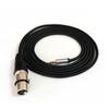 Cabo de Áudio 3.5mm para XLR Fêmea Cabo de Som para Placa de Som Microfone XLR para 3.5 Cabo XLR Cabo de Áudio Banhado a Ouro