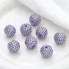 Bolas de Diamante Coloridas Cheias de Diamante para Cruzamento de Fronteira, Bola de Diamante de Cerâmica Macia com Furo Reto, Contas para Colar DIY, Acessórios para Chaveiro com Contas Penduradas