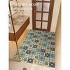 Alfombrilla Suave para Escalón de Baño Estilo Americano Retro Color Ladrillo Diatomeas Silenciosa Antideslizante Alfombrilla para el Hogar Dúplex Loft