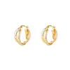 Pendientes Geométricos Metálicos de Doble Anillo con Cruz Estilo Coreano para Mujer, Exquisitos y Versátiles, Pendientes Elegantes, Nuevos Pendientes de Otoño e Invierno al por Mayor
