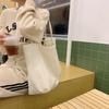 21085 Ins Hanfeng Bolsa de férias para estudantes Bolsa de ombro simples Bolsa de compras portátil Grande capacidade Cor sólida