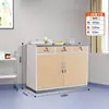 Gabinete Médico Occidental con Lavabo, Mesa Dispensadora y Gabinete para Medicamentos con Acabado de Madera Impresa por Transferencia para Clínicas y Consultorios Médicos Escolares