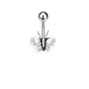 Nuevo Anillo de Ombligo Mariposa Pequeña con Goteo de Aceite Corazón de Chica Mariposa Diamante Acero Inoxidable Joyería de Piercing Clavo de Ombligo