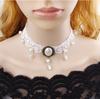 Venta caliente transfronteriza, collar de gargantilla de encaje de cristal multicapa con personalidad gótica de estilo vintage