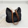 Bolsa Feminina de Palha Trançada 2024 Verão Novo Estilo Mori Estilo Artístico Bolsa de Ombro Versátil Casual Vintage Bolsa Saco