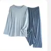 Pijama de verano para niños, conjunto de ropa para el hogar para jóvenes, ropa de manga larga y pantalón largo para niños mayores y estudiantes mujeres, ropa de aire acondicionado para niños
